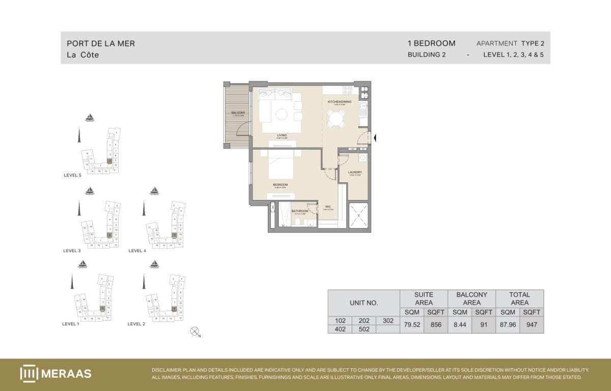 2-1BHK-Type 2 - Units 102,202,302,402,502